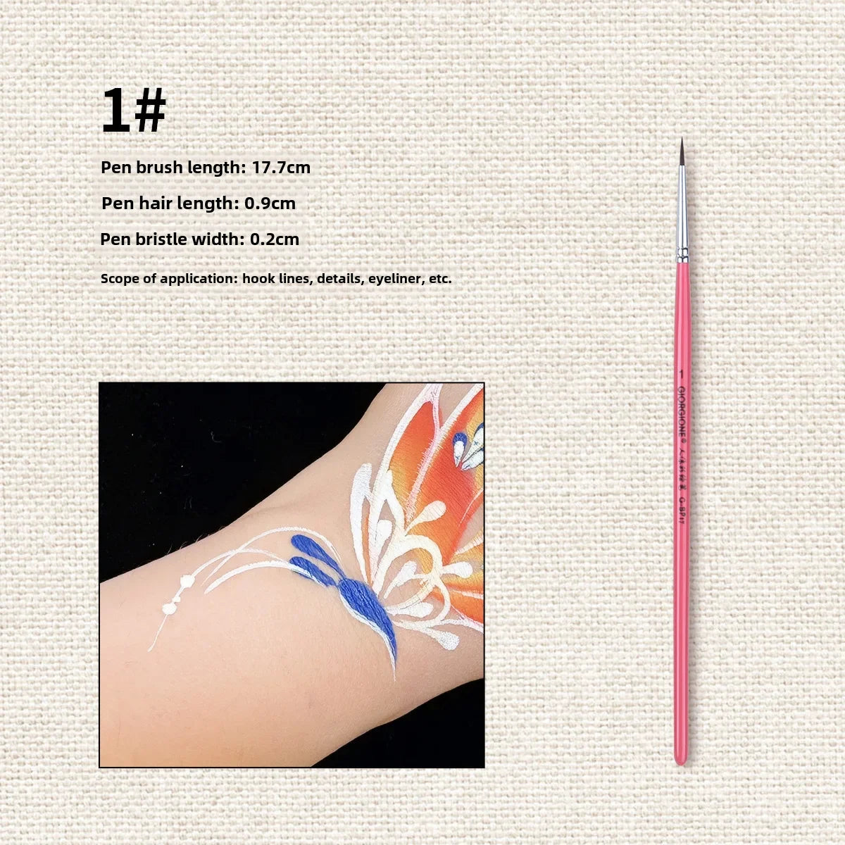 Body Painting Brushes Set 17-Pcs Suitable For Children