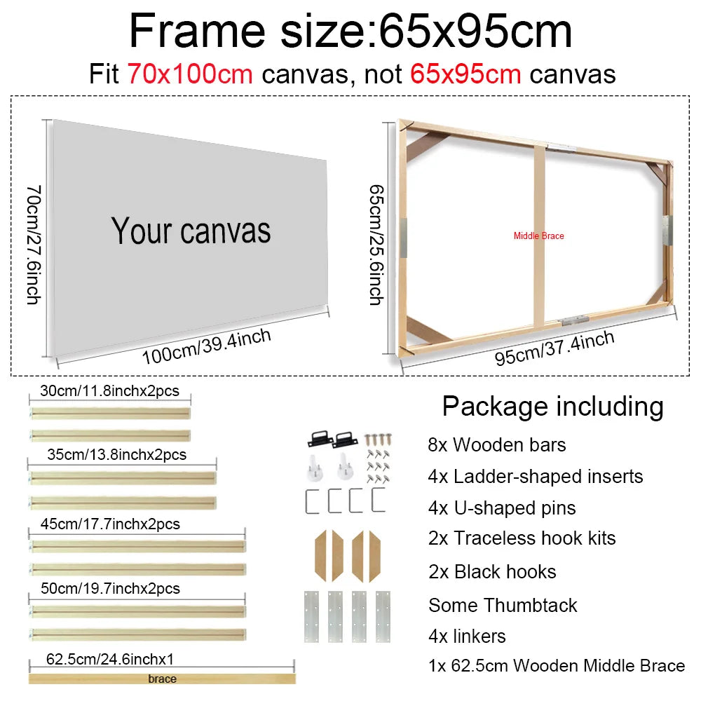 Wooden Frames 30x40 40x50 60x90cm