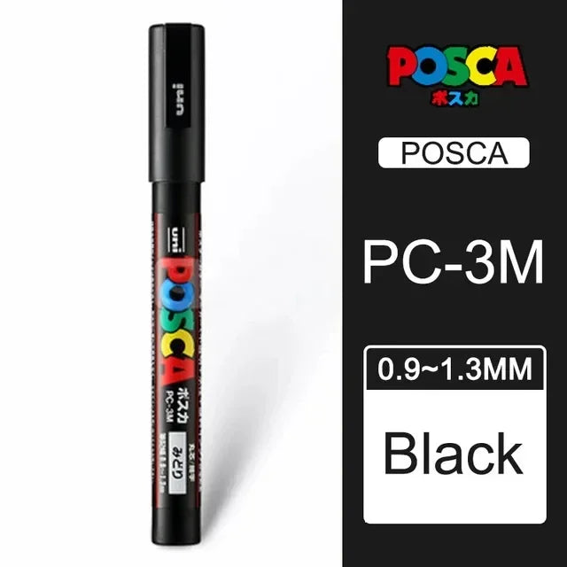 UNI POSCA Marker Pen White Black