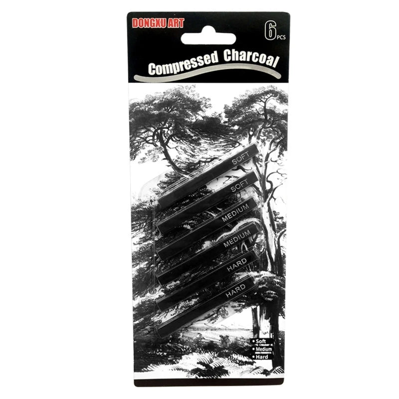 Black Charcoal Sticks 6 PCS