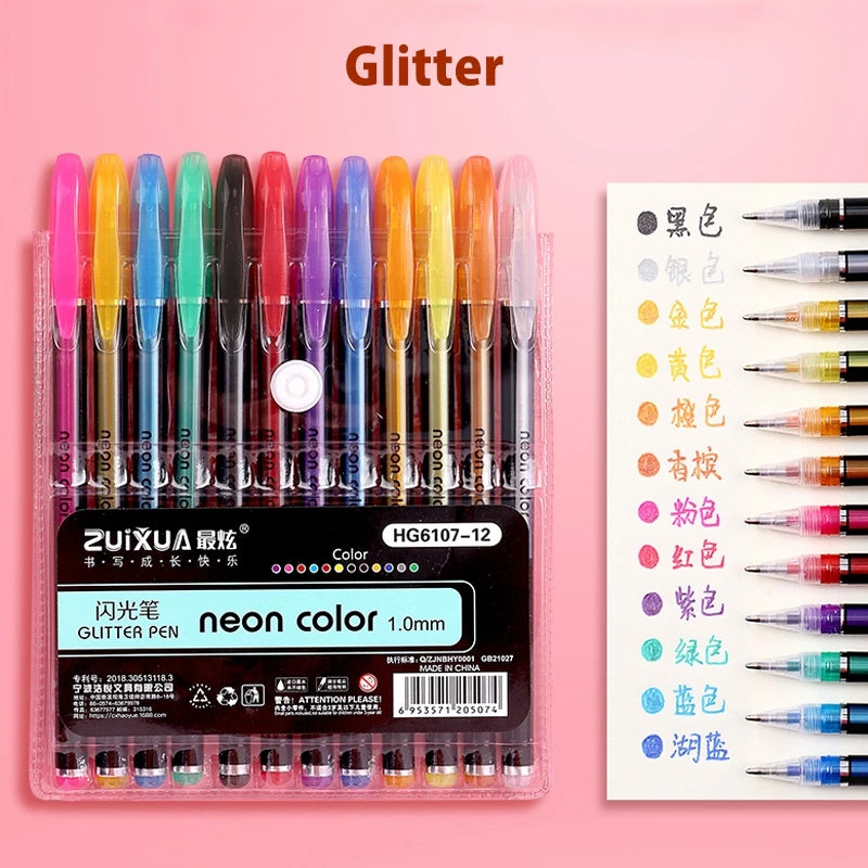 12/24Pcs Colours Gel Pens