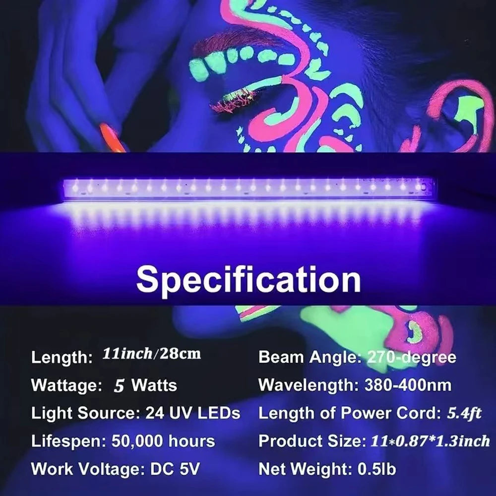 1/2pcs LED UV Ultraviolet Black Light