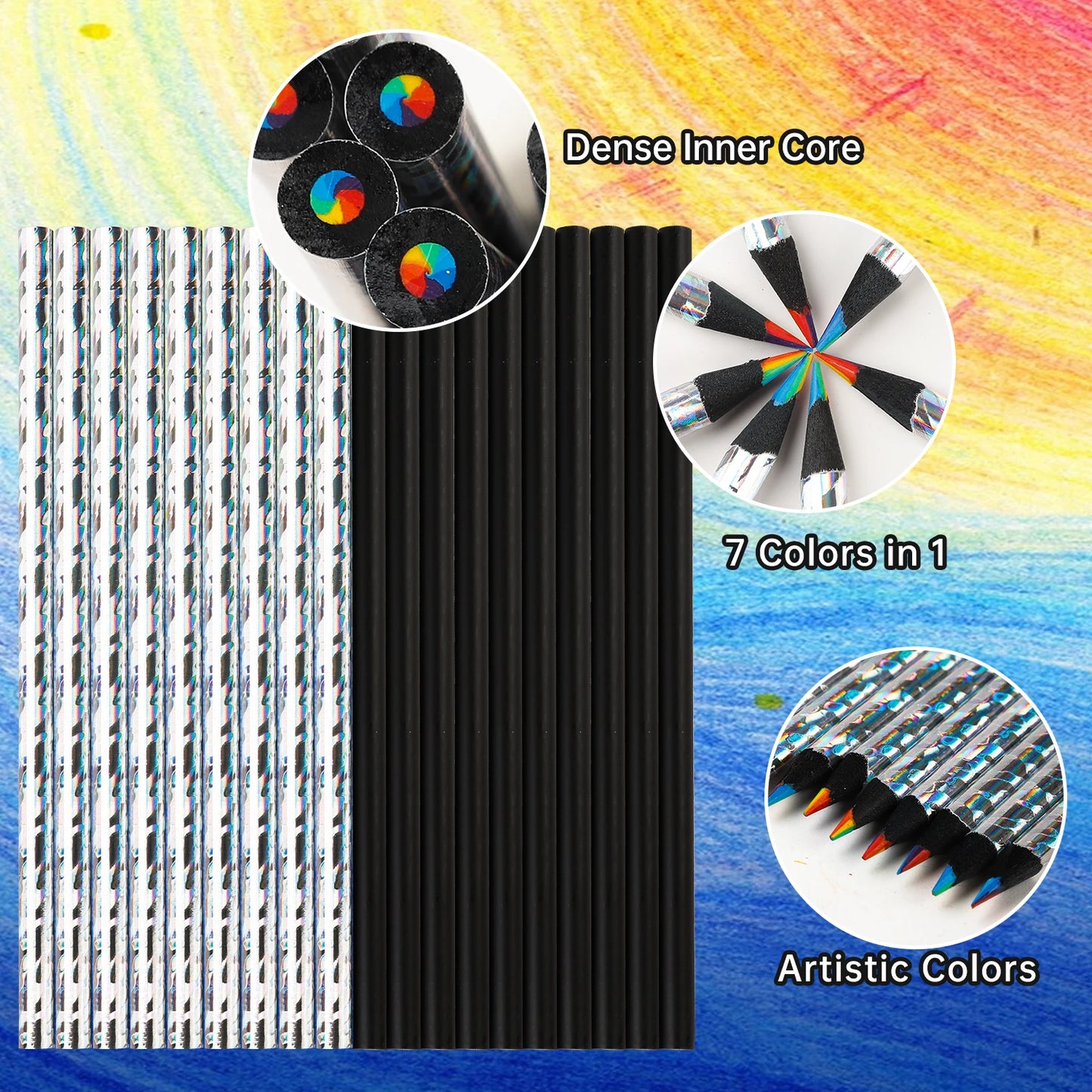 12pcs/Set Rainbow Pencil 7 Colours