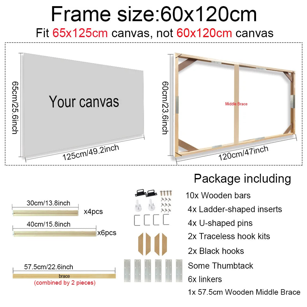 Wooden Frames 30x40 40x50 60x90cm