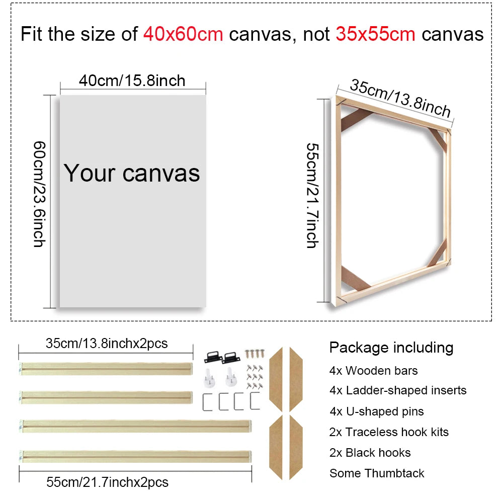 Wooden Frames 30x40 40x50 60x90cm