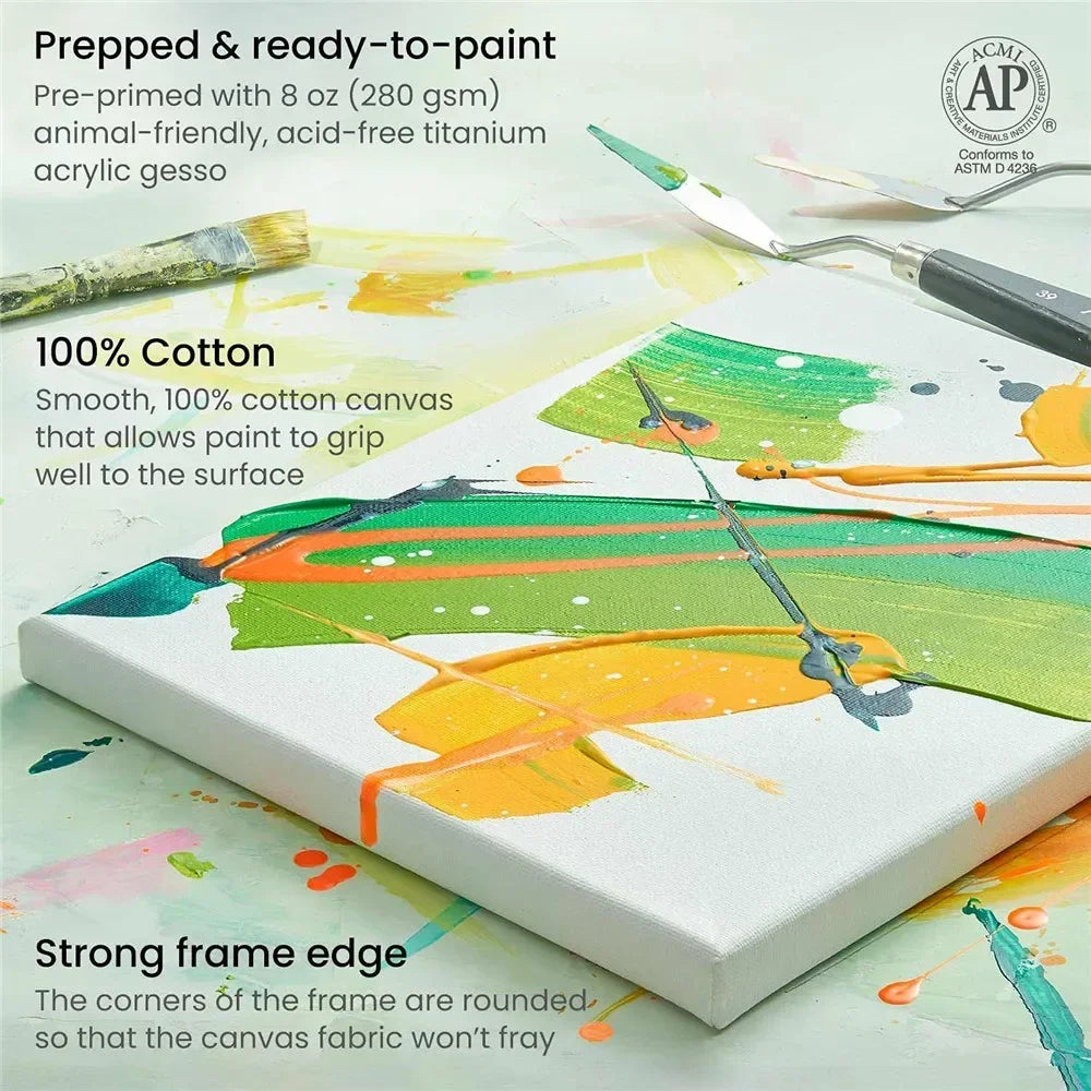 4pcs/pack Canvas Primed