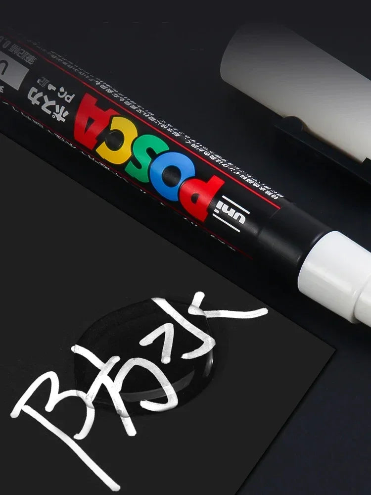 UNI POSCA Marker Pen White Black