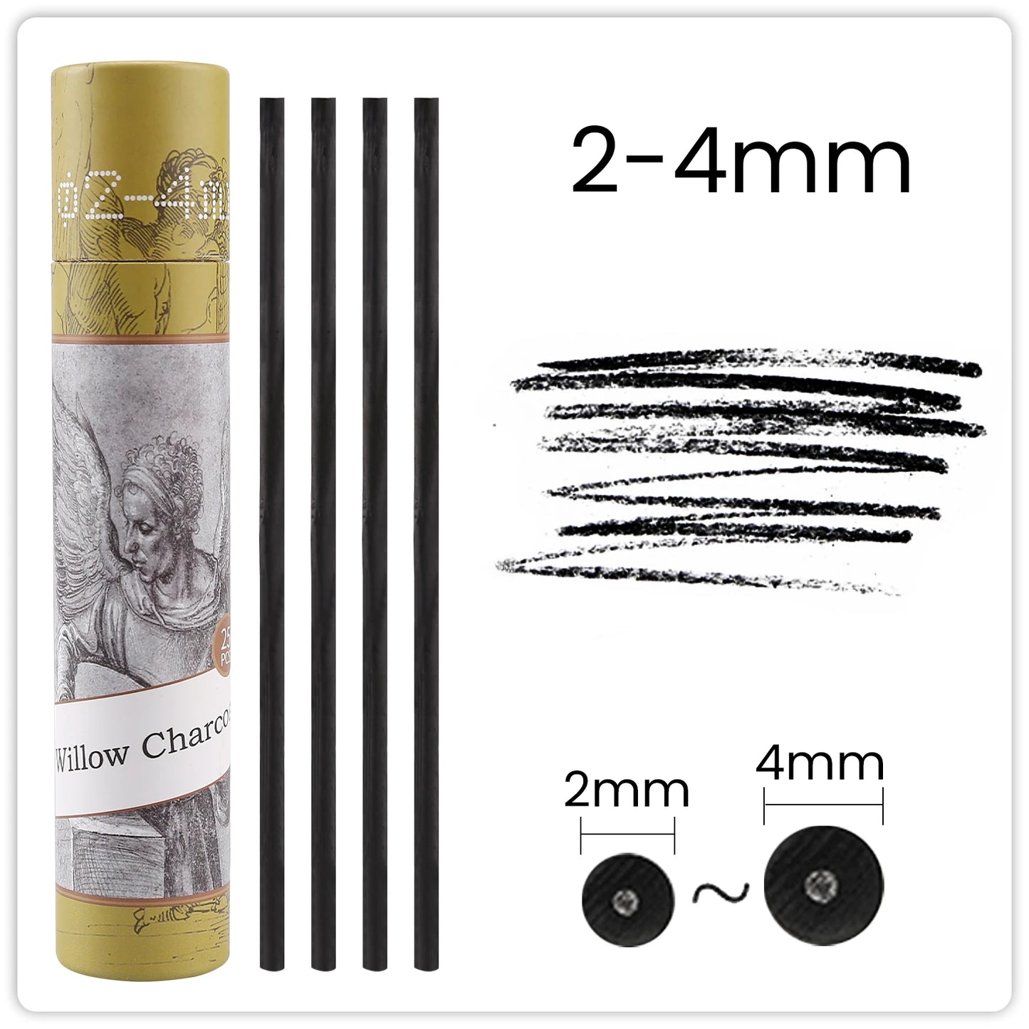 25PCS Willow Charcoal Sticks