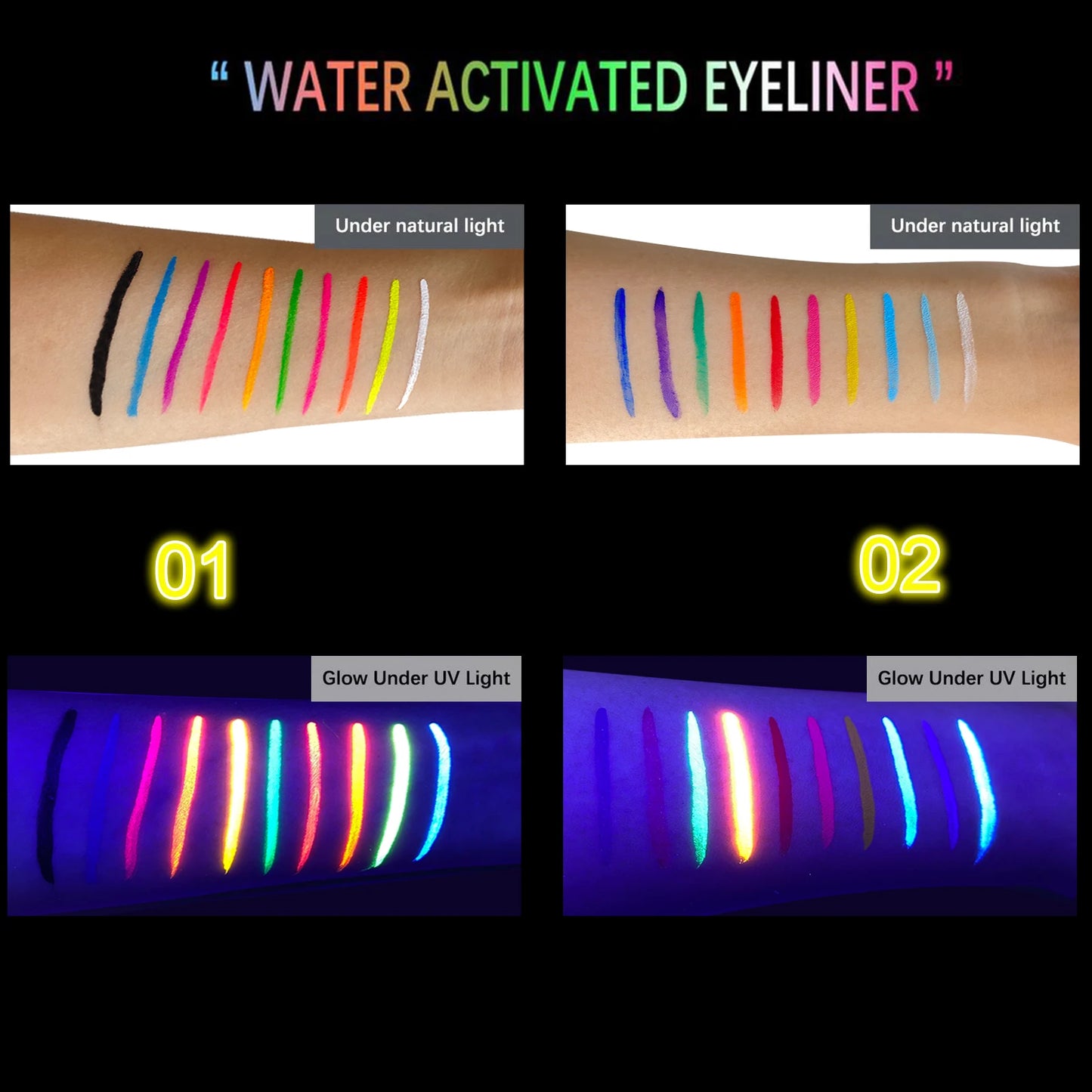 10 Colours Glow Body Art