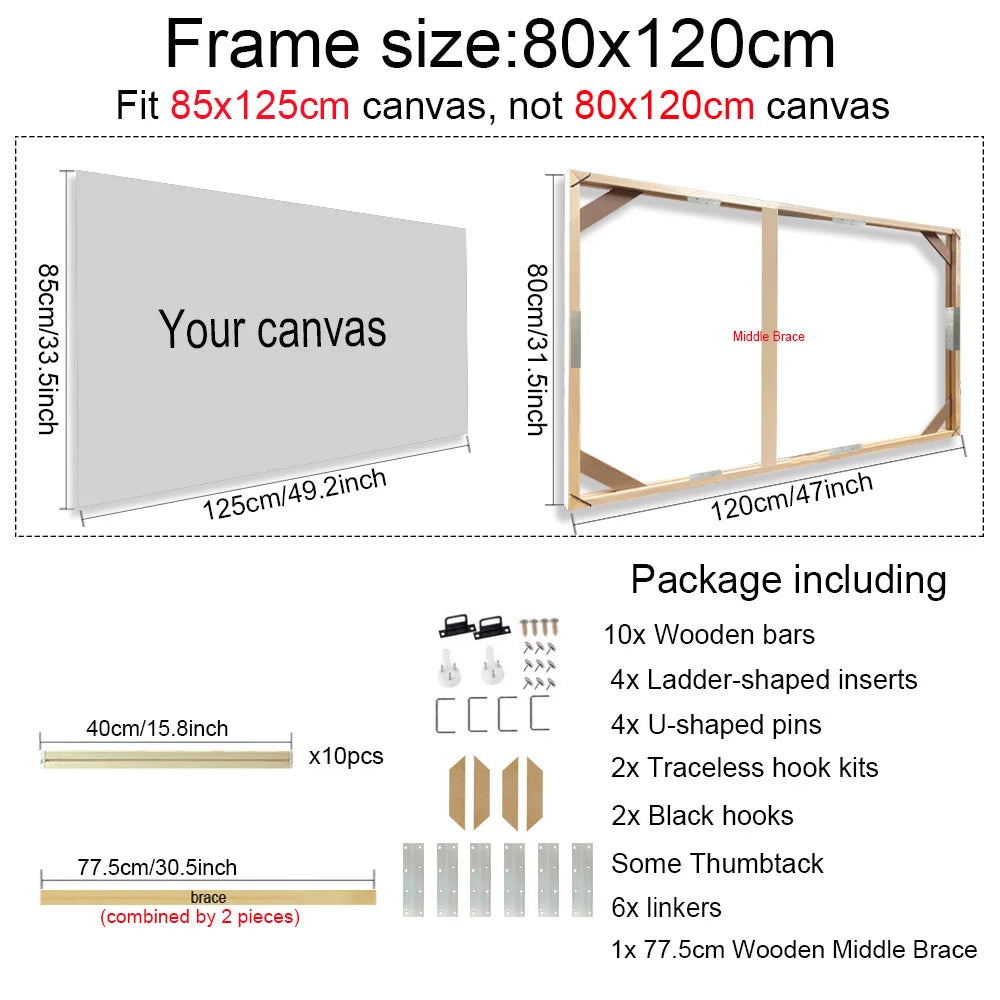 Wooden Frames 30x40 40x50 60x90cm