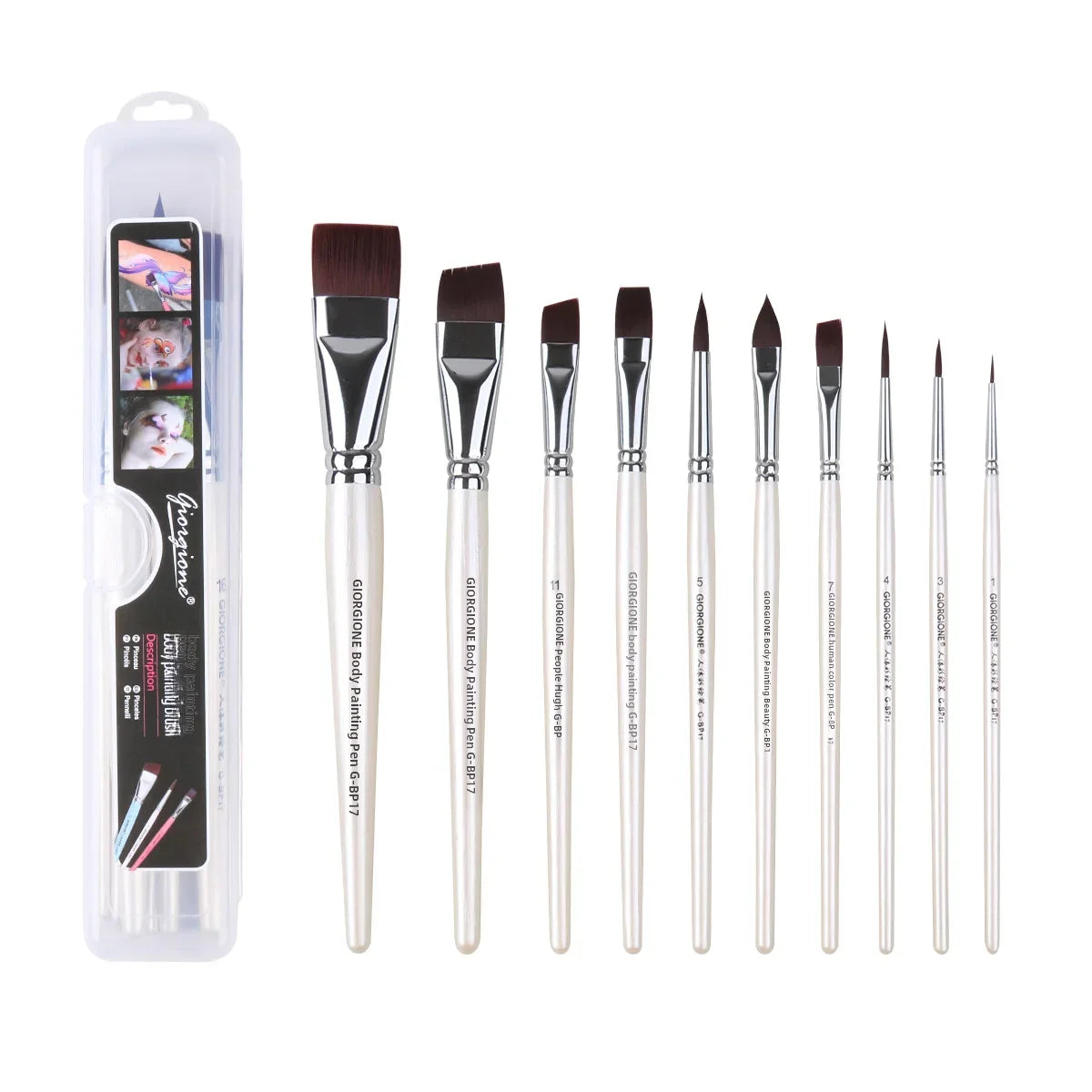 Body Painting Brushes Set 17-Pcs Suitable For Children