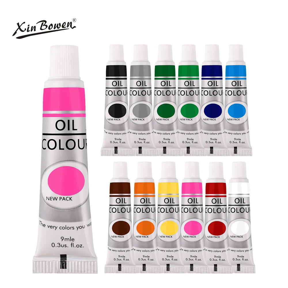Oil Paint Set for Fabric Clothing, Nail Glass Drawing 9mL