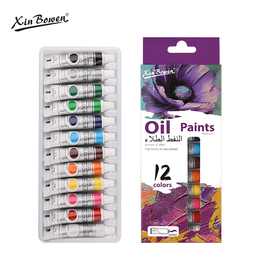 Oil Paint Set for Fabric Clothing, Nail Glass Drawing 9mL