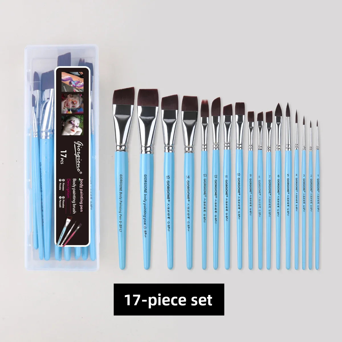 Body Painting Brushes Set 17-Pcs Suitable For Children