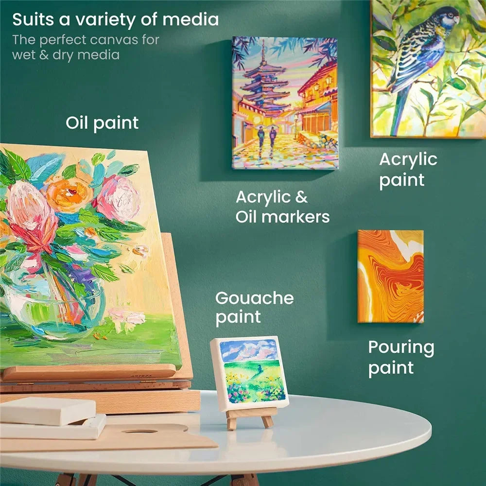 4pcs/pack Canvas Primed