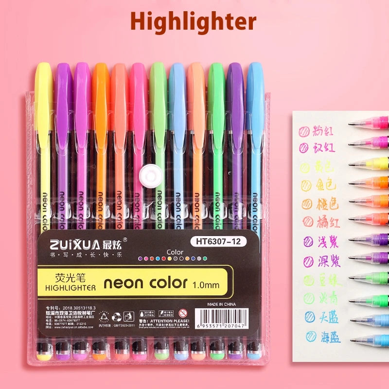 12/24Pcs Colours Gel Pens