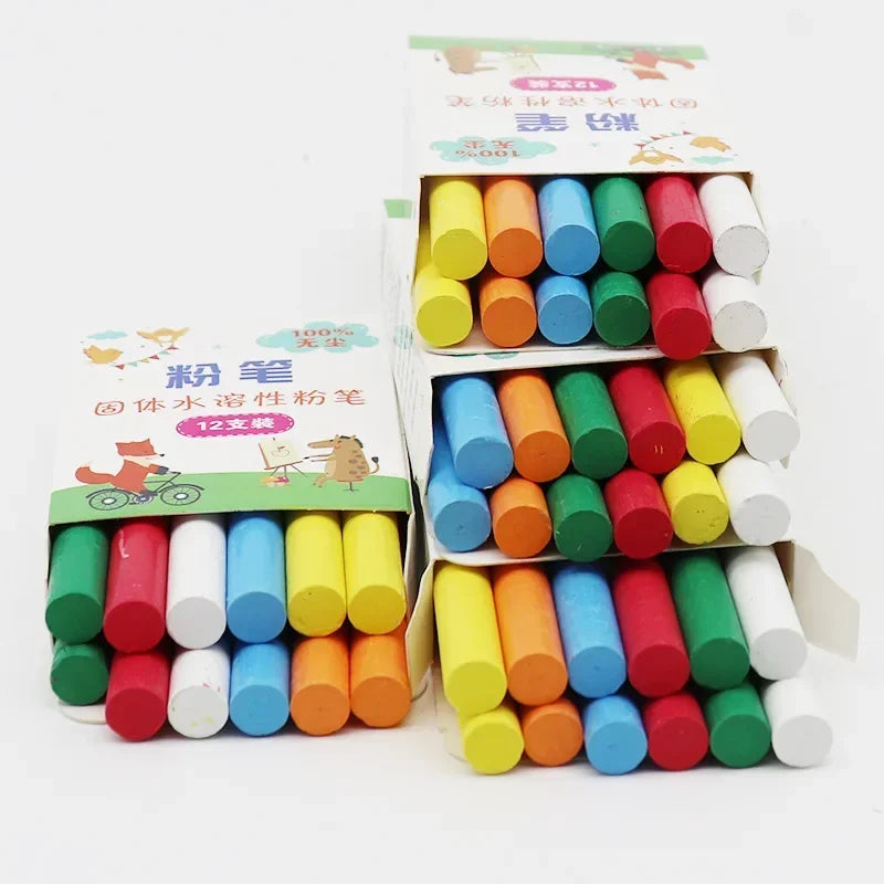 4/6/12pcs Blackboard Whiteboard Dust Free Chalks