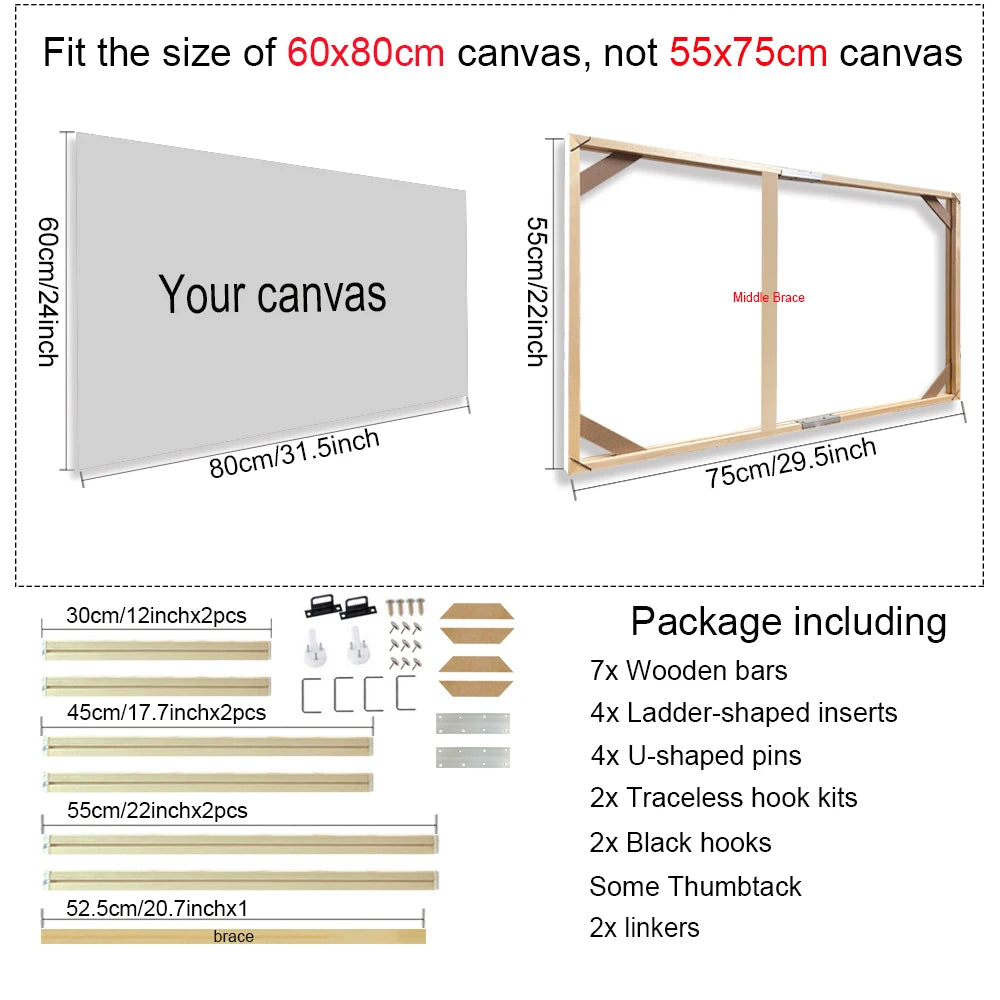 Wooden Frames 30x40 40x50 60x90cm
