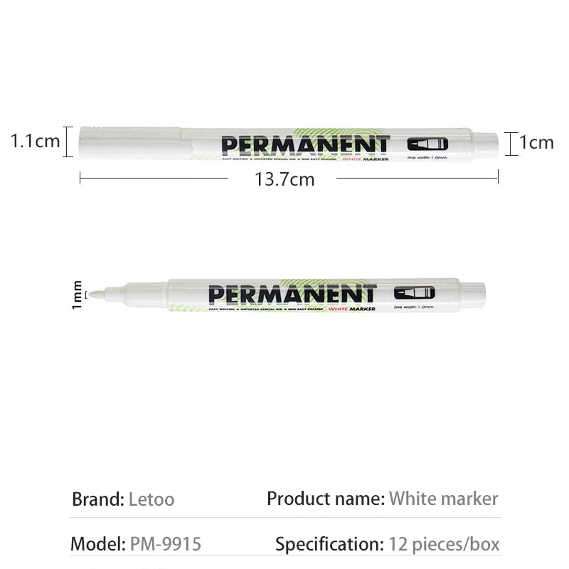 10pcs/Set White Marker Pen