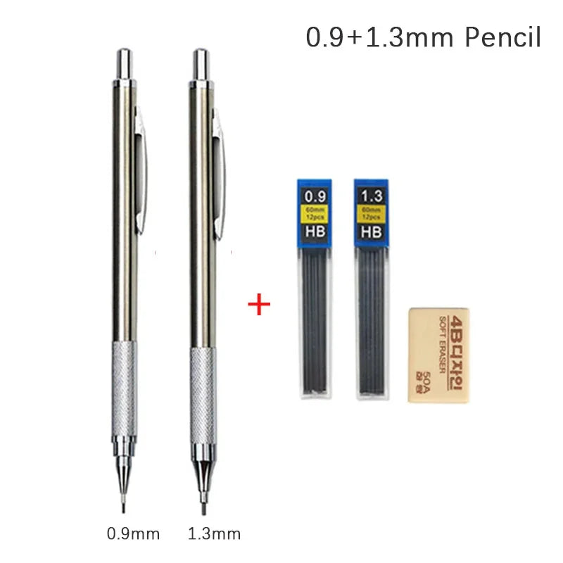 Mechanical Pencil Set 0.3, 0.5, 0.7, 0.9, 1.3, 2.0 mm