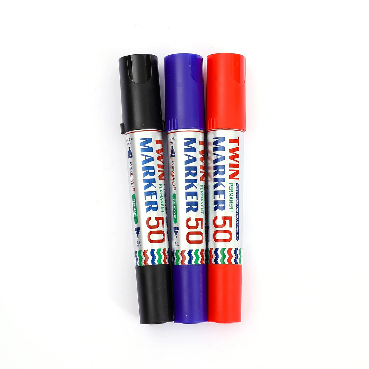 3pcs Waterproof Large Permanent Markers Dual Tips 2-6mm