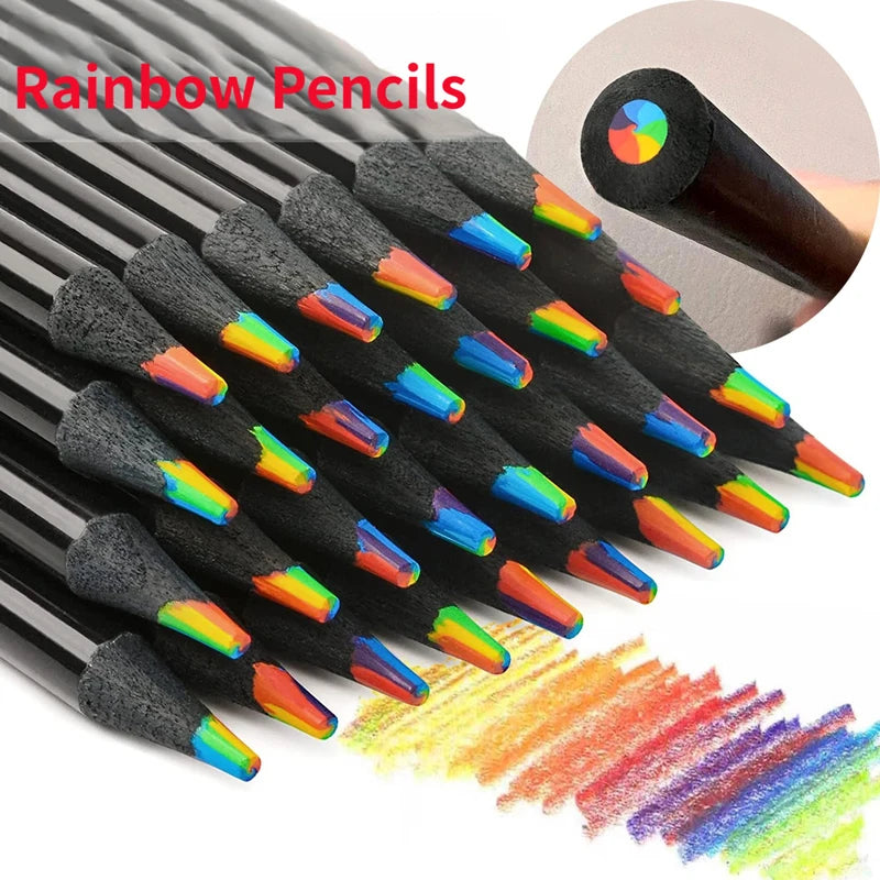 12pcs/Set Rainbow Pencil 7 Colours