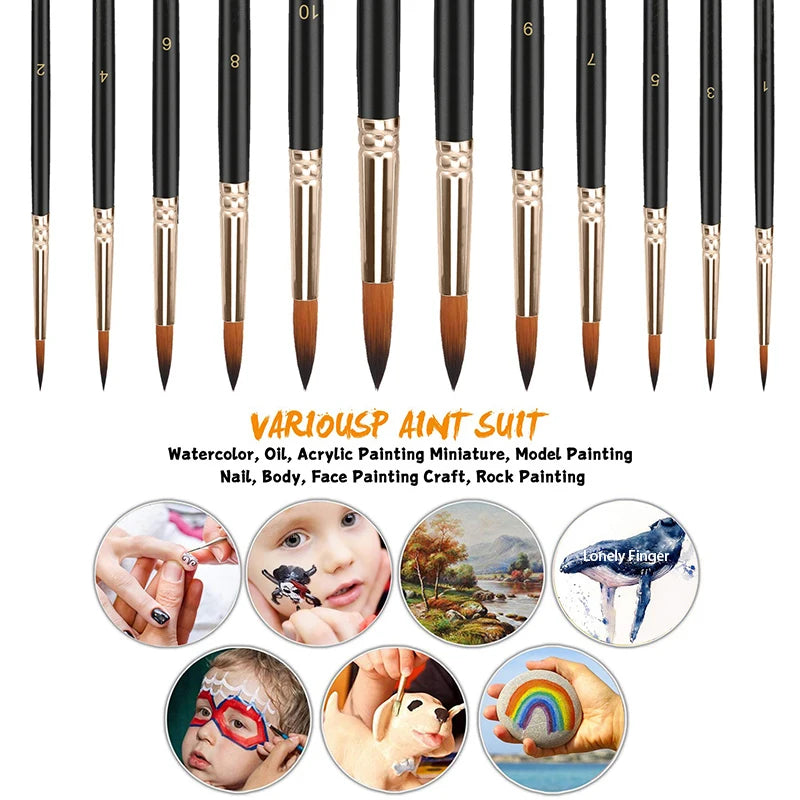 12pcs Paint Brushes Set