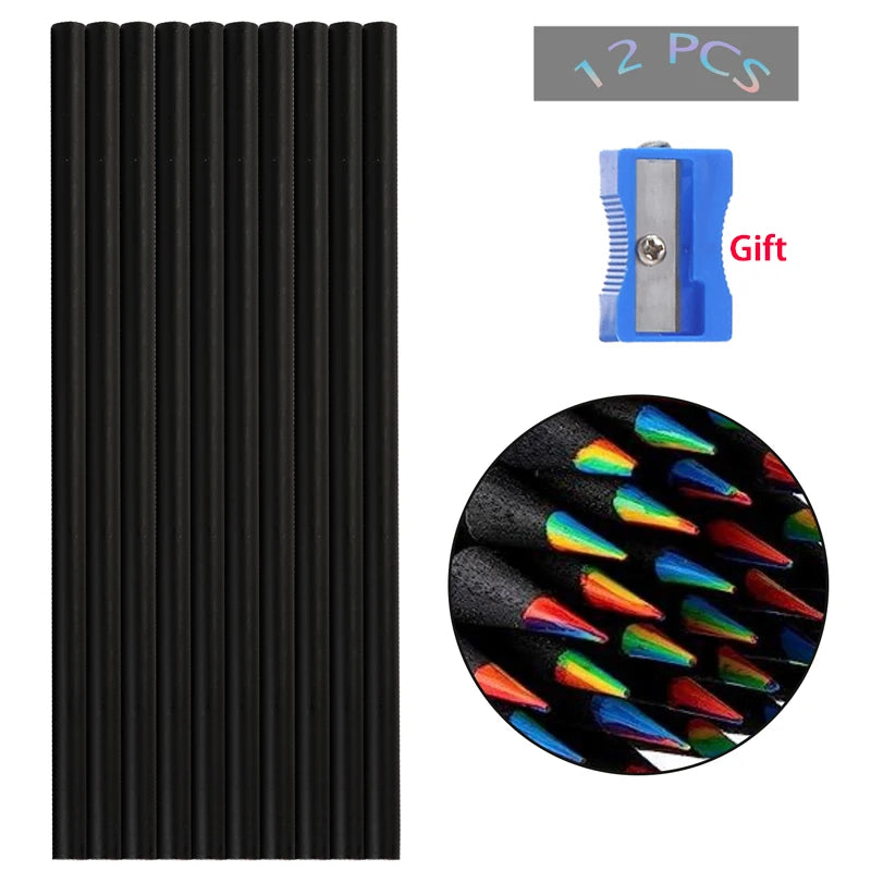 12pcs/Set Rainbow Pencil 7 Colours