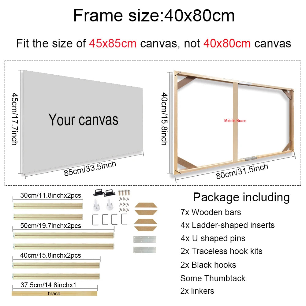 Wooden Frames 30x40 40x50 60x90cm