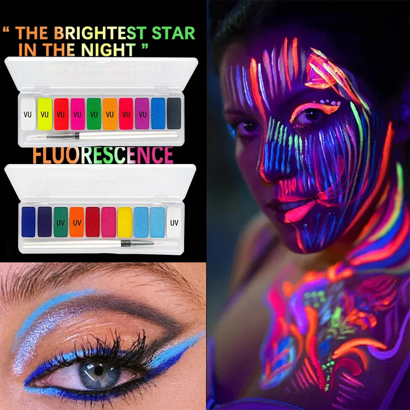 10 Colours Glow Body Art