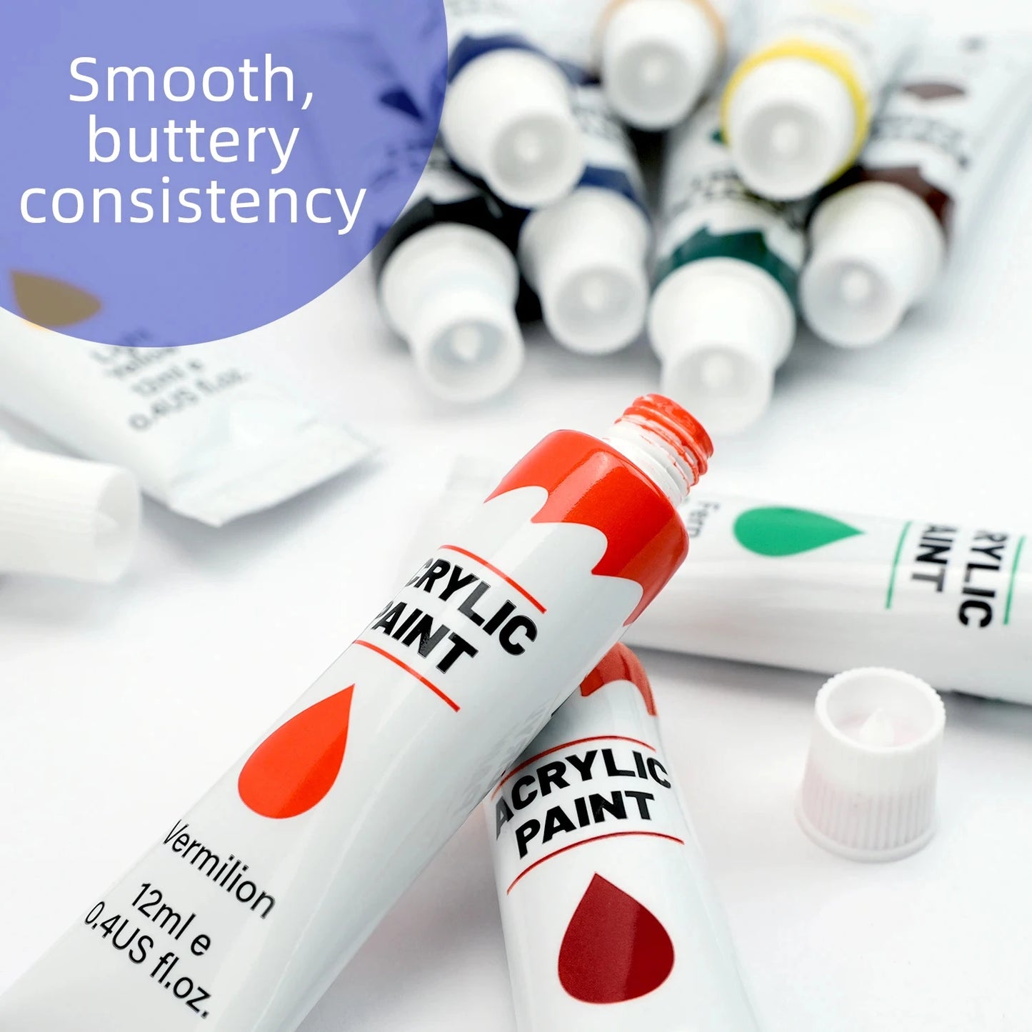Acrylic Paints Set - 12/24 Colours 12ml