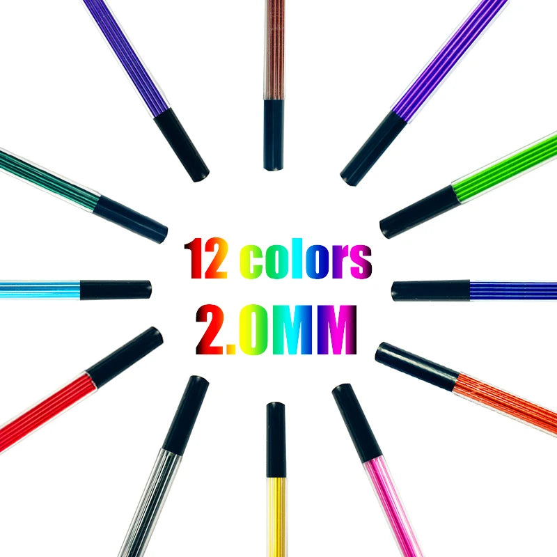 12 Colours 2.0mm HB Replaceable Lead for Automatic Pencils