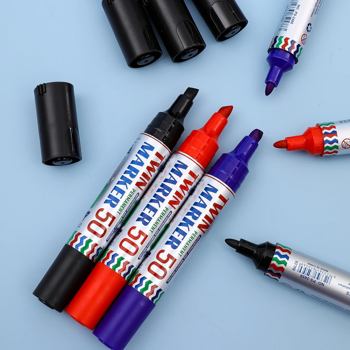 3pcs Waterproof Large Permanent Markers Dual Tips 2-6mm