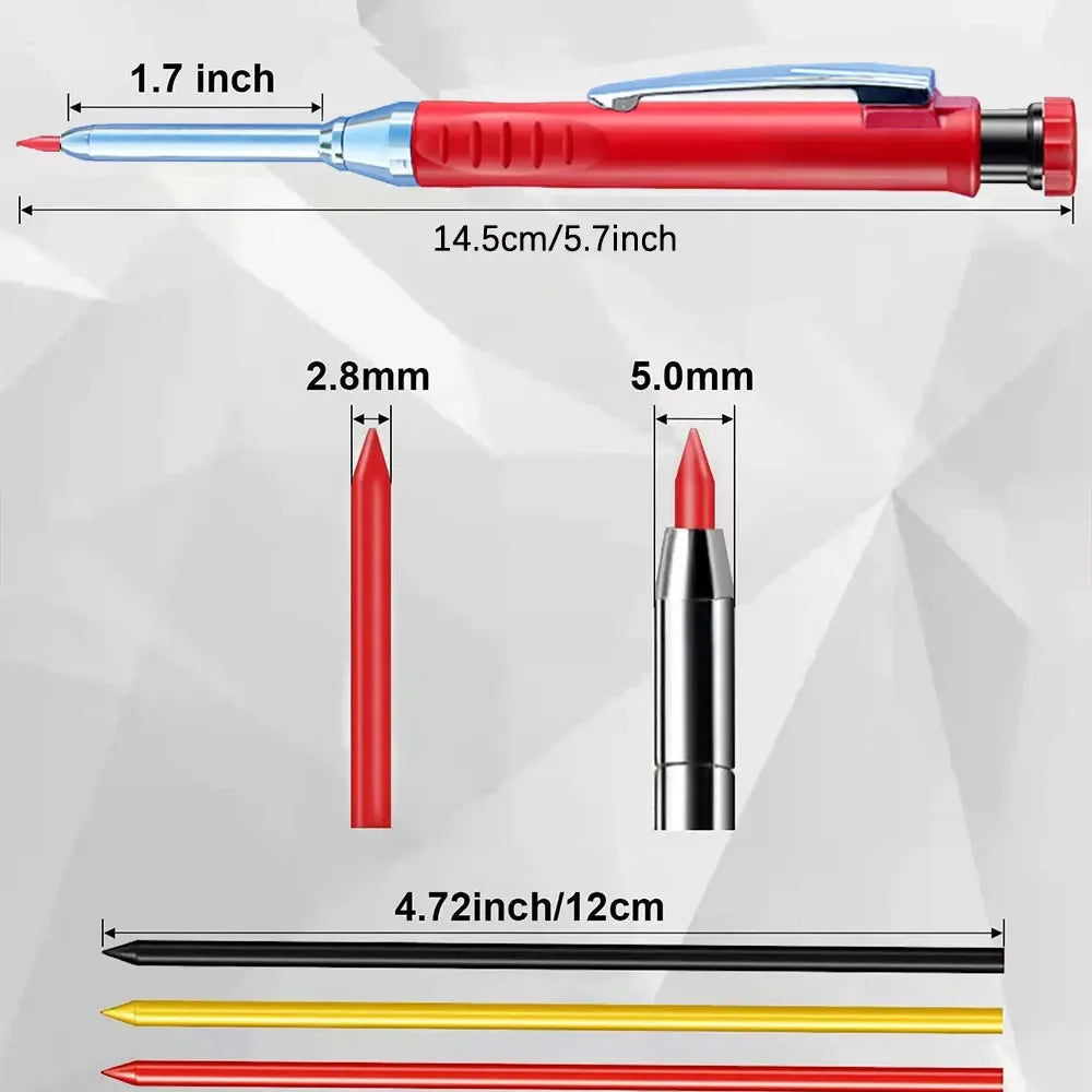Solid Carpenter Pencil Built-in Sharpener