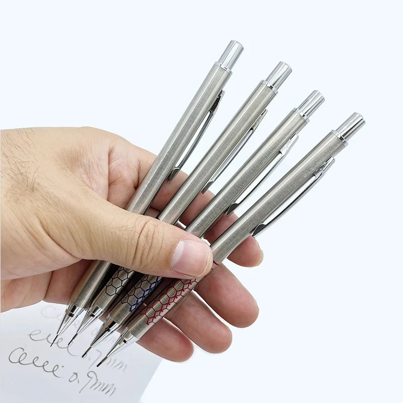 0.5 0.7 0.9mm Metal Mechanical Pencil with Eraser Set 2B/HB