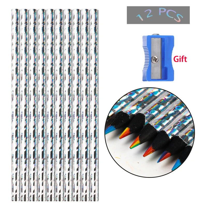 12pcs/Set Rainbow Pencil 7 Colours