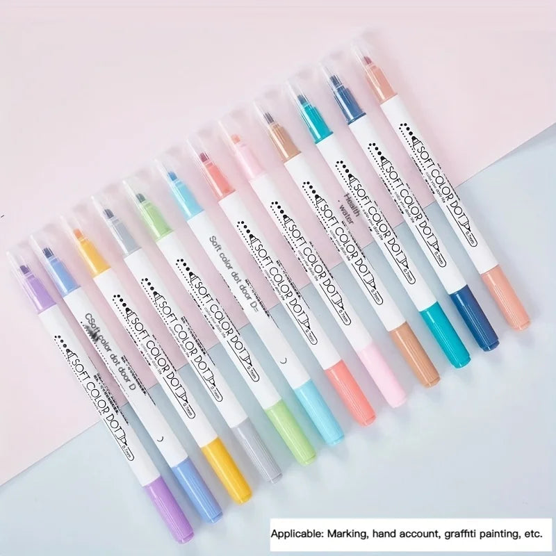 6Pcs/Set Double Tip Pen