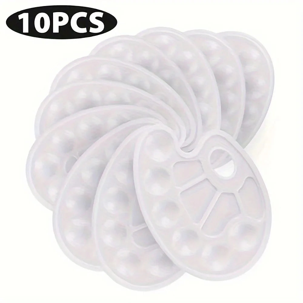 3/8/10 Pack Oval Paint Palettes