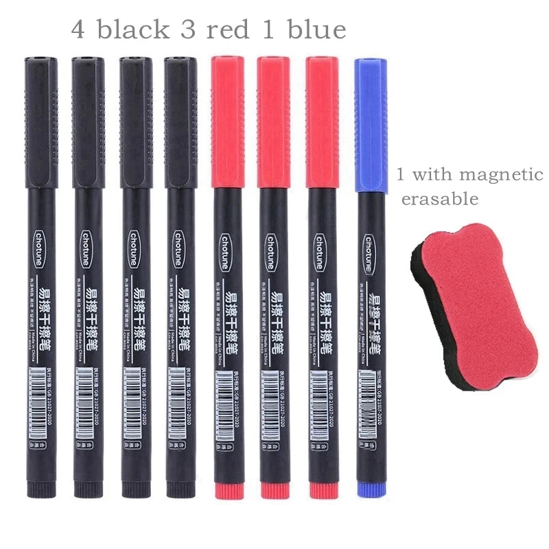 8pcs Erasable Whiteboard Pens 0.5mm