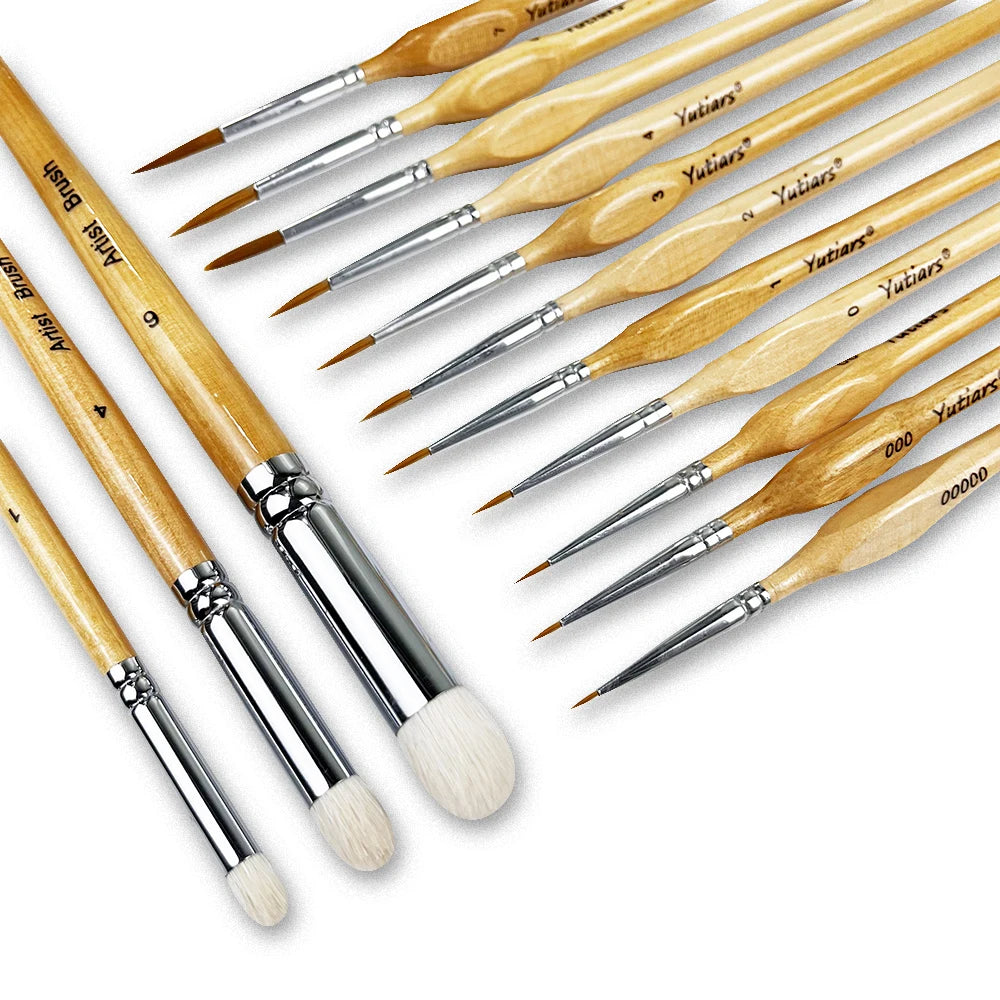Miniature Paint Brushes Set - Goat Hair