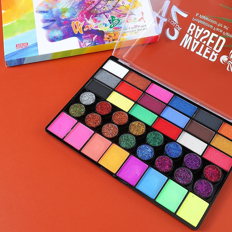 42 Colours Face Body Painting Set UV
