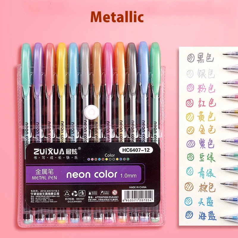12/24Pcs Colours Gel Pens