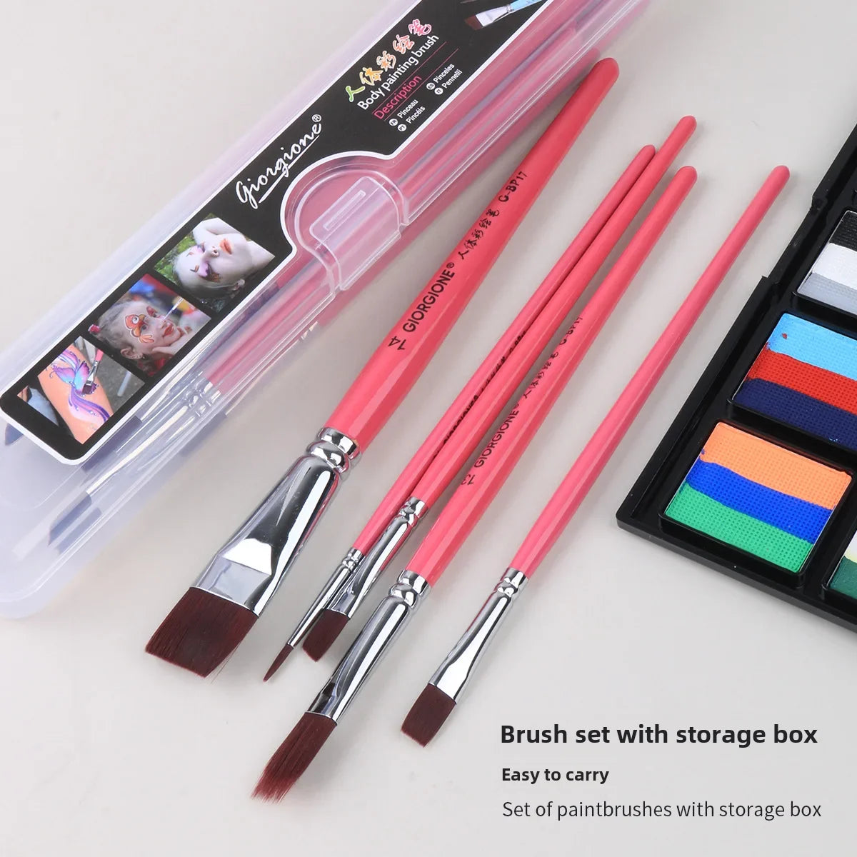 Body Painting Brushes Set 17-Pcs Suitable For Children