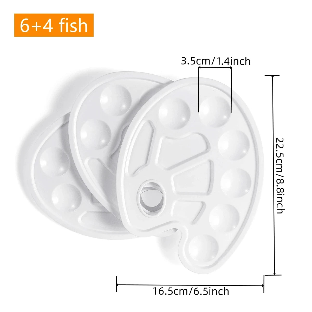 8pcs White Plastic Paint Palettes