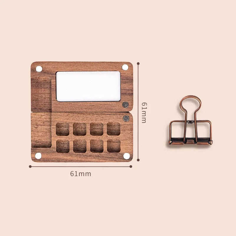 Travel Mini Walnut Watercolour Paint Palette