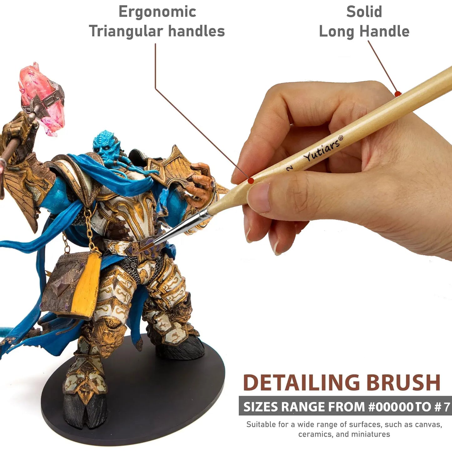 Miniature Paint Brushes Set - Goat Hair
