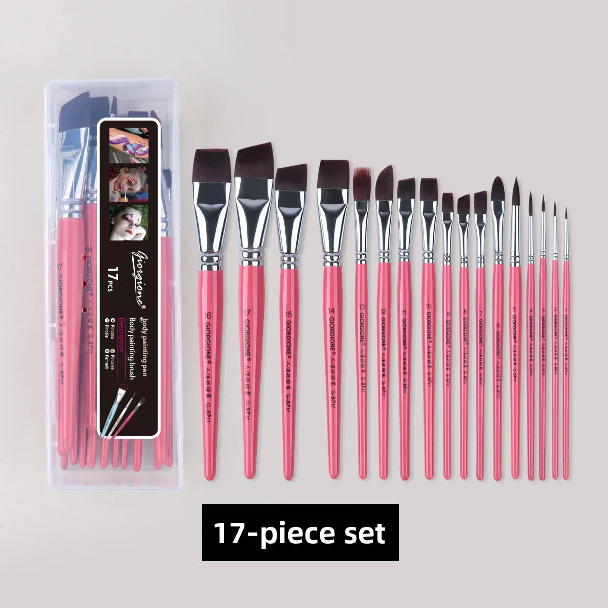 Body Painting Brushes Set 17-Pcs Suitable For Children