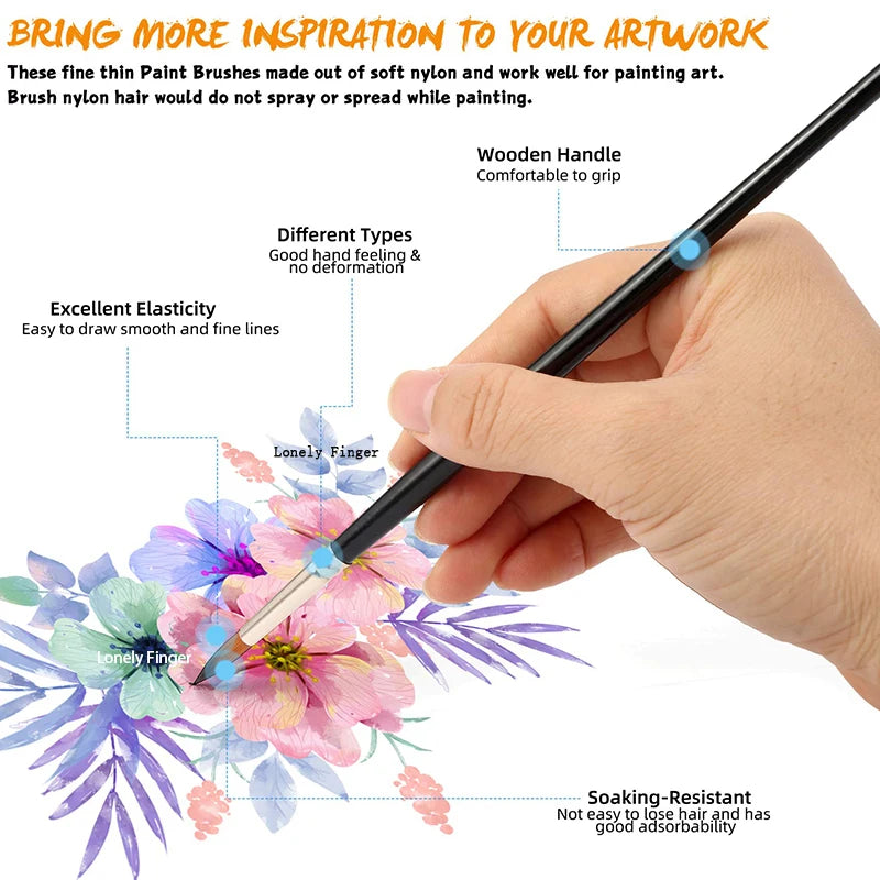 12pcs Paint Brushes Set