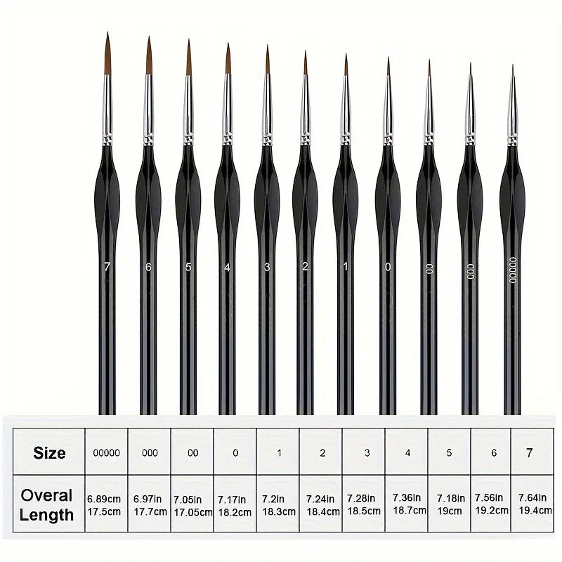 11pcs Fine Detail Paint Brush Set
