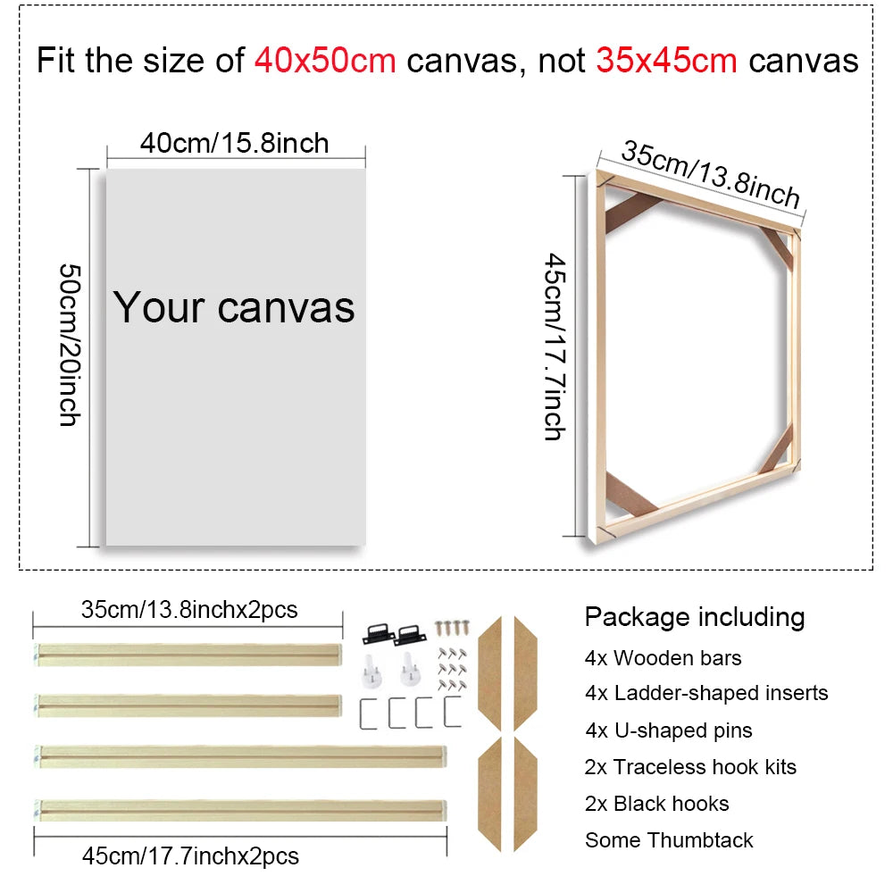 Wooden Frames 30x40 40x50 60x90cm